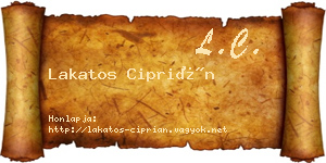 Lakatos Ciprián névjegykártya